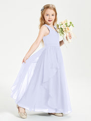 Robes de Demoiselle d'Honneur Junior en Mousseline de Style Boho Lavande