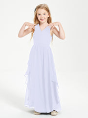 Robes de Demoiselle d'Honneur Junior en Mousseline de Style Boho Lavande