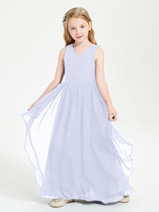 Robes de Demoiselle d'Honneur Junior en Mousseline de Style Boho Lavande
