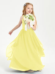 Robes de Demoiselle d'Honneur Junior en Mousseline de Style Boho Citron