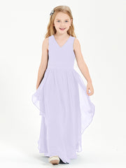Robes de Demoiselle d'Honneur Junior en Mousseline de Style Boho Lilas