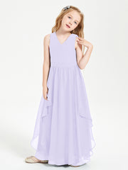 Robes de Demoiselle d'Honneur Junior en Mousseline de Style Boho Lilas