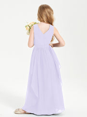 Robes de Demoiselle d'Honneur Junior en Mousseline de Style Boho Lilas