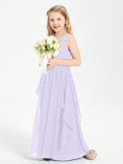 Robes de Demoiselle d'Honneur Junior en Mousseline de Style Boho Lilas
