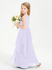 Robes de Demoiselle d'Honneur Junior en Mousseline de Style Boho Lilas