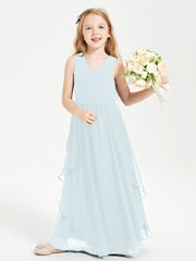 Robes de Demoiselle d'Honneur Junior en Mousseline de Style Boho Brume
