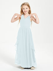 Robes de Demoiselle d'Honneur Junior en Mousseline de Style Boho Brume