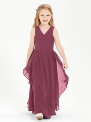 Robes de Demoiselle d'Honneur Junior en Mousseline de Style Boho Mûre