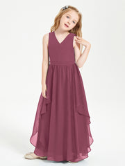 Robes de Demoiselle d'Honneur Junior en Mousseline de Style Boho Mûre