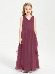 Robes de Demoiselle d'Honneur Junior en Mousseline de Style Boho Mûre