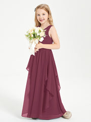 Robes de Demoiselle d'Honneur Junior en Mousseline de Style Boho Mûre