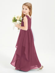 Robes de Demoiselle d'Honneur Junior en Mousseline de Style Boho Mûre