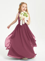 Robes de Demoiselle d'Honneur Junior en Mousseline de Style Boho Mûre