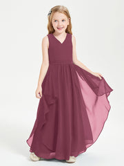 Robes de Demoiselle d'Honneur Junior en Mousseline de Style Boho Mûre