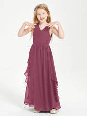 Robes de Demoiselle d'Honneur Junior en Mousseline de Style Boho Mûre