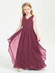 Robes de Demoiselle d'Honneur Junior en Mousseline de Style Boho Mûre