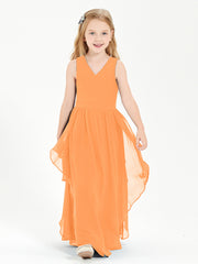 Robes de Demoiselle d'Honneur Junior en Mousseline de Style Boho Orange