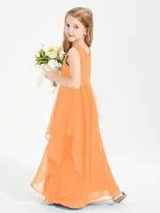 Robes de Demoiselle d'Honneur Junior en Mousseline de Style Boho Orange