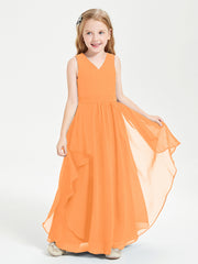 Robes de Demoiselle d'Honneur Junior en Mousseline de Style Boho Orange