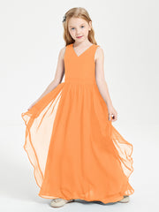 Robes de Demoiselle d'Honneur Junior en Mousseline de Style Boho Orange