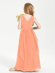 Robes de Demoiselle d'Honneur Junior en Mousseline de Style Boho Papaye