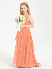 Robes de Demoiselle d'Honneur Junior en Mousseline de Style Boho Papaye