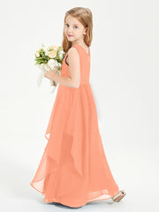 Robes de Demoiselle d'Honneur Junior en Mousseline de Style Boho Papaye