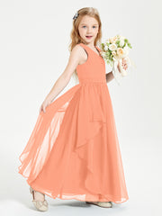 Robes de Demoiselle d'Honneur Junior en Mousseline de Style Boho Papaye