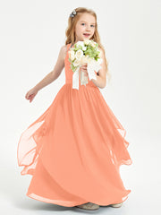 Robes de Demoiselle d'Honneur Junior en Mousseline de Style Boho Papaye