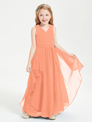 Robes de Demoiselle d'Honneur Junior en Mousseline de Style Boho Papaye