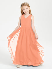 Robes de Demoiselle d'Honneur Junior en Mousseline de Style Boho Papaye