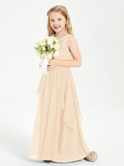Robes de Demoiselle d'Honneur Junior en Mousseline de Style Boho Pêche