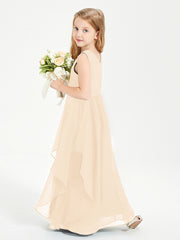 Robes de Demoiselle d'Honneur Junior en Mousseline de Style Boho Pêche
