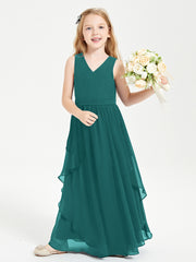 Robes de Demoiselle d'Honneur Junior en Mousseline de Style Boho Paon