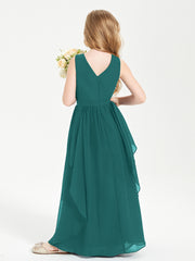 Robes de Demoiselle d'Honneur Junior en Mousseline de Style Boho Paon