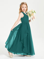 Robes de Demoiselle d'Honneur Junior en Mousseline de Style Boho Paon