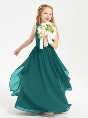 Robes de Demoiselle d'Honneur Junior en Mousseline de Style Boho Paon