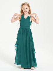 Robes de Demoiselle d'Honneur Junior en Mousseline de Style Boho Paon