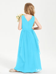 Robes de Demoiselle d'Honneur Junior en Mousseline de Style Boho Piscine