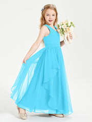 Robes de Demoiselle d'Honneur Junior en Mousseline de Style Boho Piscine
