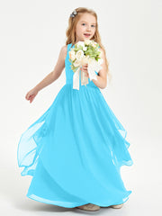 Robes de Demoiselle d'Honneur Junior en Mousseline de Style Boho Piscine
