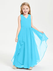 Robes de Demoiselle d'Honneur Junior en Mousseline de Style Boho Piscine