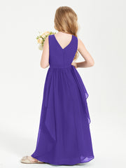 Robes de Demoiselle d'Honneur Junior en Mousseline de Style Boho Régence