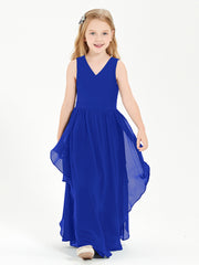 Robes de Demoiselle d'Honneur Junior en Mousseline de Style Boho Bleu Royale