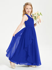 Robes de Demoiselle d'Honneur Junior en Mousseline de Style Boho Bleu Royale