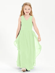 Robes de Demoiselle d'Honneur Junior en Mousseline de Style Boho Sauge