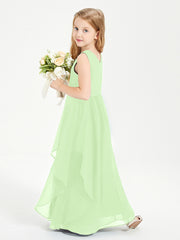 Robes de Demoiselle d'Honneur Junior en Mousseline de Style Boho Sauge