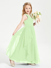 Robes de Demoiselle d'Honneur Junior en Mousseline de Style Boho Sauge