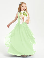 Robes de Demoiselle d'Honneur Junior en Mousseline de Style Boho Sauge