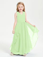 Robes de Demoiselle d'Honneur Junior en Mousseline de Style Boho Sauge